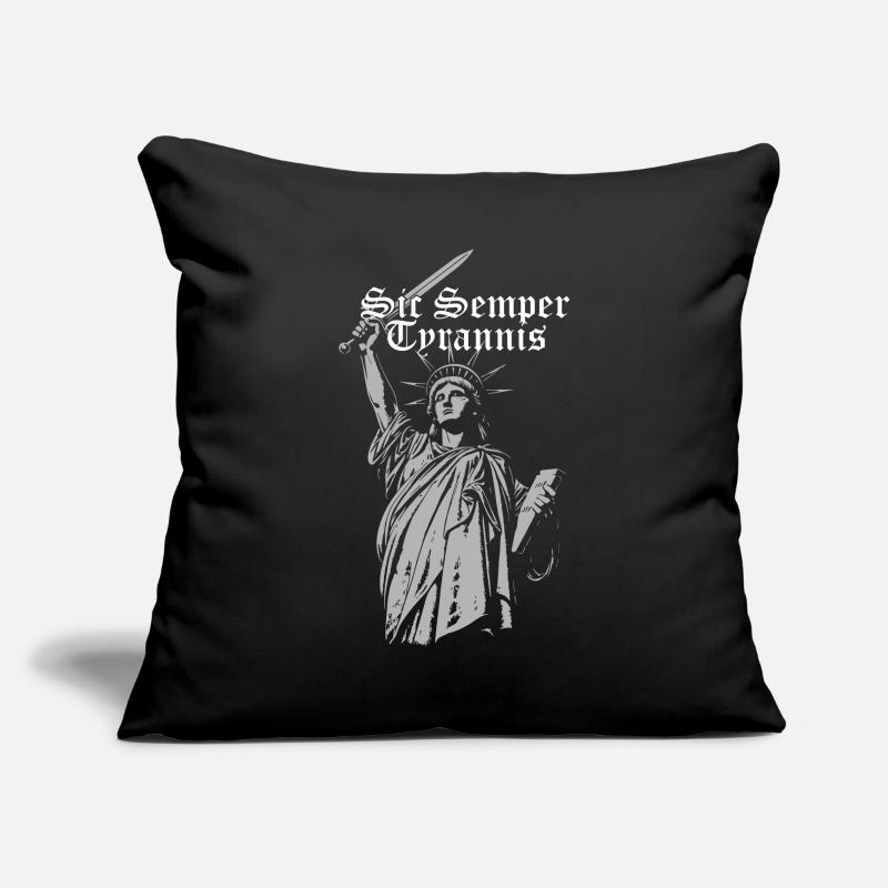Sic Semper Tyrannis, Statue de la Liberté avec épée Housse de coussin décorative 45 x 45 cm
