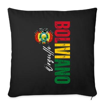 Orgueil bolivienne, conception verticale - Housse de coussin décorative 45 x 45 cm - noir - Devant