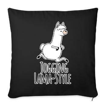 Llama-style joggers! Running silly and having fun at the same time! - Sofa pillowcase 17,3'' x 17,3'' (45 x 45 cm) - black - Front