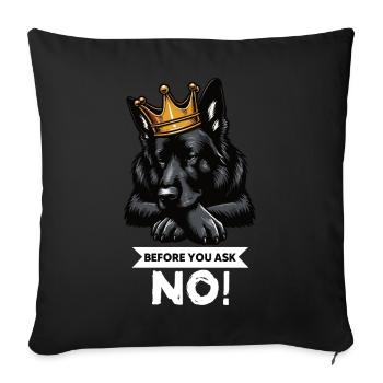 Avant de demander Bergers Noirs - Housse de coussin décorative 45 x 45 cm - noir - Devant