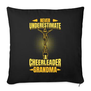 Cheerleader Grandmother - Sofa pillowcase 17,3'' x 17,3'' (45 x 45 cm) - black - Front