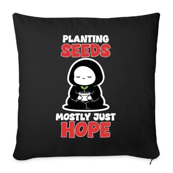 Hope Plant Planting Hope Manga Zen - Sofa pillowcase 17,3'' x 17,3'' (45 x 45 cm) - black - Front