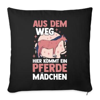 Reiten Pferdeliebhaber Reiterhof Pferde - Sofakissenbezug 45 x 45 cm - Schwarz - Vorne