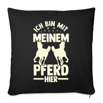 Reiten Pferdeliebhaber Reiterhof Pferde - Sofakissenbezug 45 x 45 cm - Schwarz - Vorne