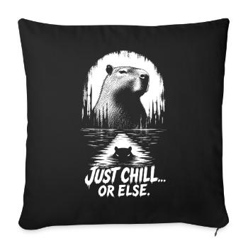 Détends-toi ou alors capybara - Housse de coussin décorative 45 x 45 cm - noir - Devant
