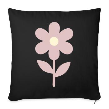 Minimal Flower in Pale Pink - Sofa pillowcase 17,3'' x 17,3'' (45 x 45 cm) - black - Front