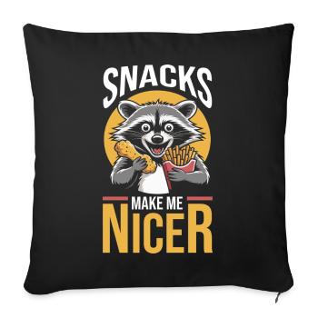 Les snacks de panda poubelle me rendent un raton laveur plus gentil - Housse de coussin décorative 45 x 45 cm - noir - Devant
