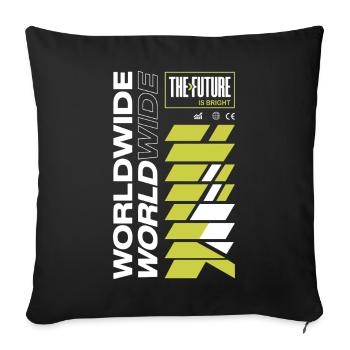 Future Radiant Pattern - Sofa pillowcase 17,3'' x 17,3'' (45 x 45 cm) - black - Front