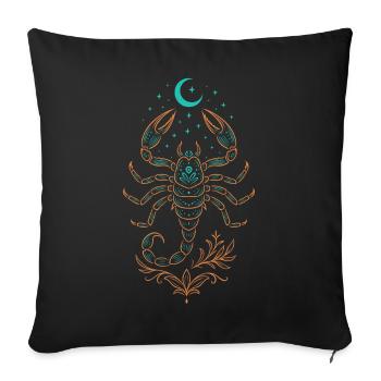 Signe du Signe du Scorpion – Symbole Mystique - Housse de coussin décorative 45 x 45 cm - noir - Devant