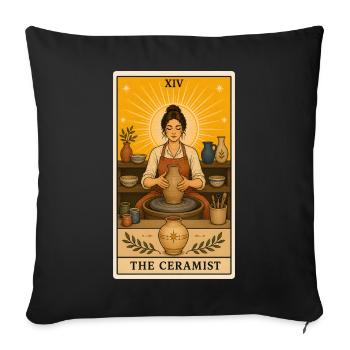 Céramiste | Art de la poterie Tarot - Housse de coussin décorative 45 x 45 cm - noir - Devant