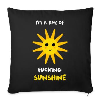 Illustration du soleil audacieux Rayon de soleil - Housse de coussin décorative 45 x 45 cm - noir - Devant