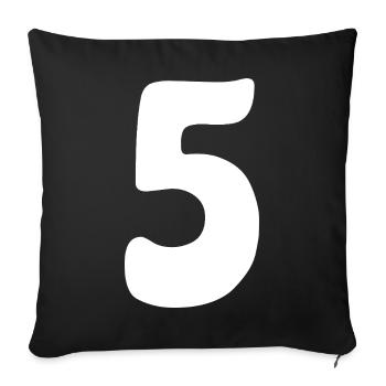Five: Minimalist Numeral 5 | Fifth - Sofa pillowcase 17,3'' x 17,3'' (45 x 45 cm) - black - Front