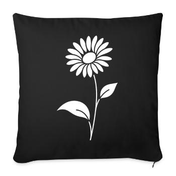 Abstrakte Blumen Silhouette Sommermotiv - Sofakissenbezug 45 x 45 cm - Schwarz - Vorne