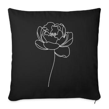 Peony Line Art - Sofa pillowcase 17,3'' x 17,3'' (45 x 45 cm) - black - Front