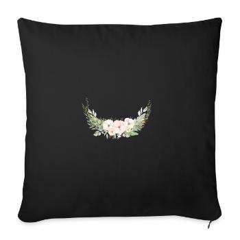 Modern Pastel Flower Customizable - Sofa pillowcase 17,3'' x 17,3'' (45 x 45 cm) - black - Front