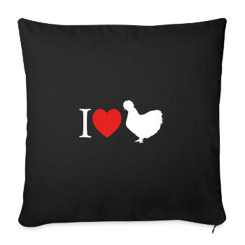 I love my silk chickens - Sofa pillowcase 17,3'' x 17,3'' (45 x 45 cm) - black - Front