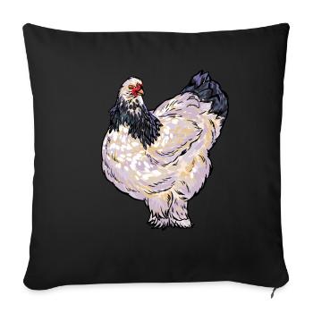 Brahma Chicken Type Farmer Farmer Chicken Rooster - Sofa pillowcase 17,3'' x 17,3'' (45 x 45 cm) - black - Front