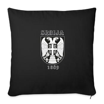 Srbija - Housse de coussin décorative 45 x 45 cm - noir - Devant