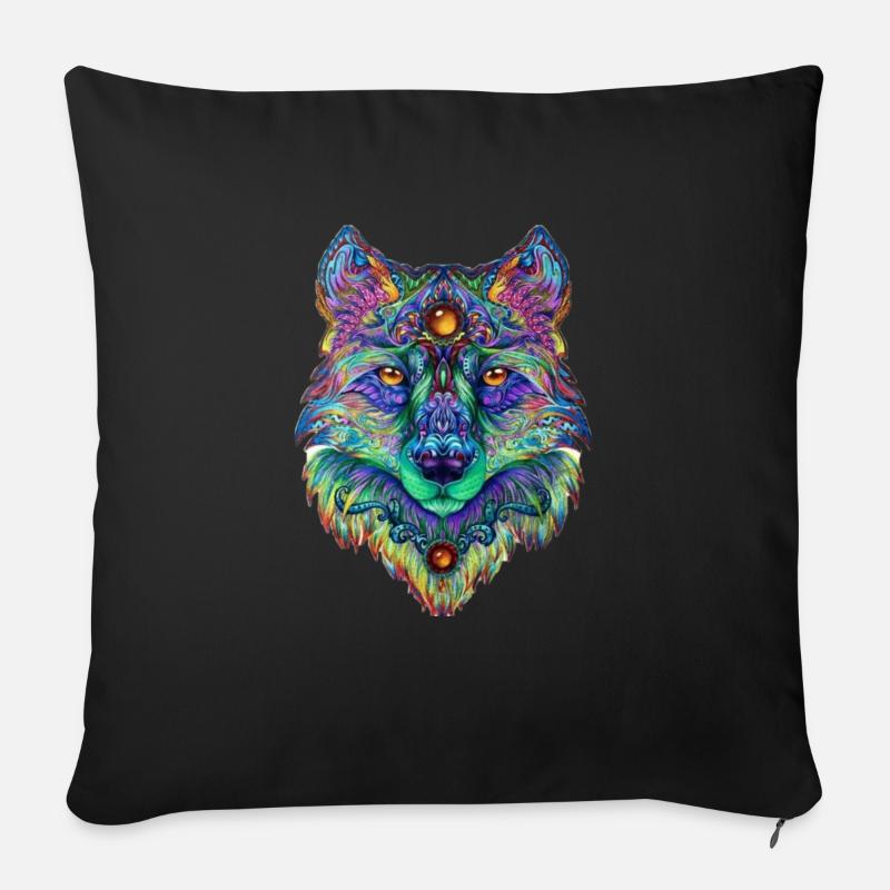 Wolfpack Geek Wolf - Sofakissenbezug 45 x 45 cm - Schwarz