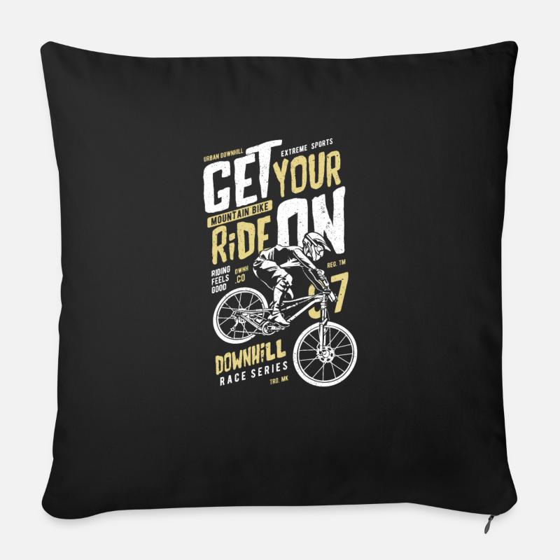 Downhill Bike - Sofakissenbezug 45 x 45 cm - Schwarz