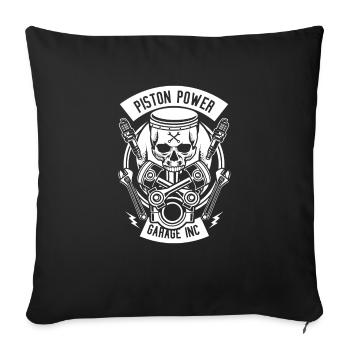 Piston Garage Tuning Motorsport HP Gasoline Engine - Sofa pillowcase 17,3'' x 17,3'' (45 x 45 cm) - black - Front