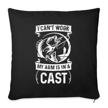 I can't move my arm with a cast - Sofa pillowcase 17,3'' x 17,3'' (45 x 45 cm) - black - Front