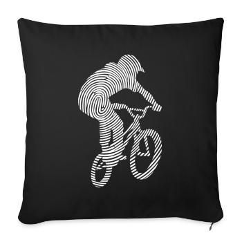BMX Vélo Empreinte digitale Vélo BMX Garçons - Housse de coussin décorative 45 x 45 cm - noir - Devant