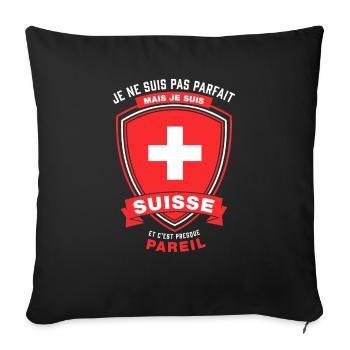 SUISSE et presque parfait - Housse de coussin décorative 45 x 45 cm - noir - Devant