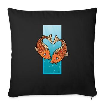 The Pisces-heart - Sofakissenbezug 45 x 45 cm - Schwarz - Vorne