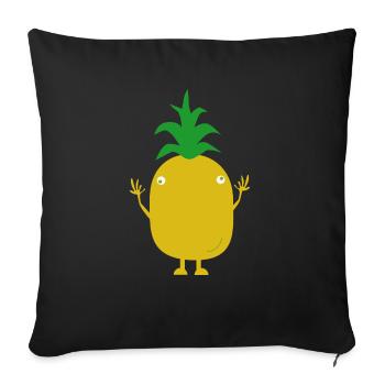pineapple - Sofa pillowcase 17,3'' x 17,3'' (45 x 45 cm) - black - Front