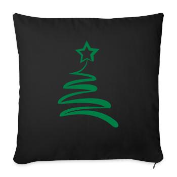 Sapin de Noël - Housse de coussin décorative 45 x 45 cm - noir - Devant
