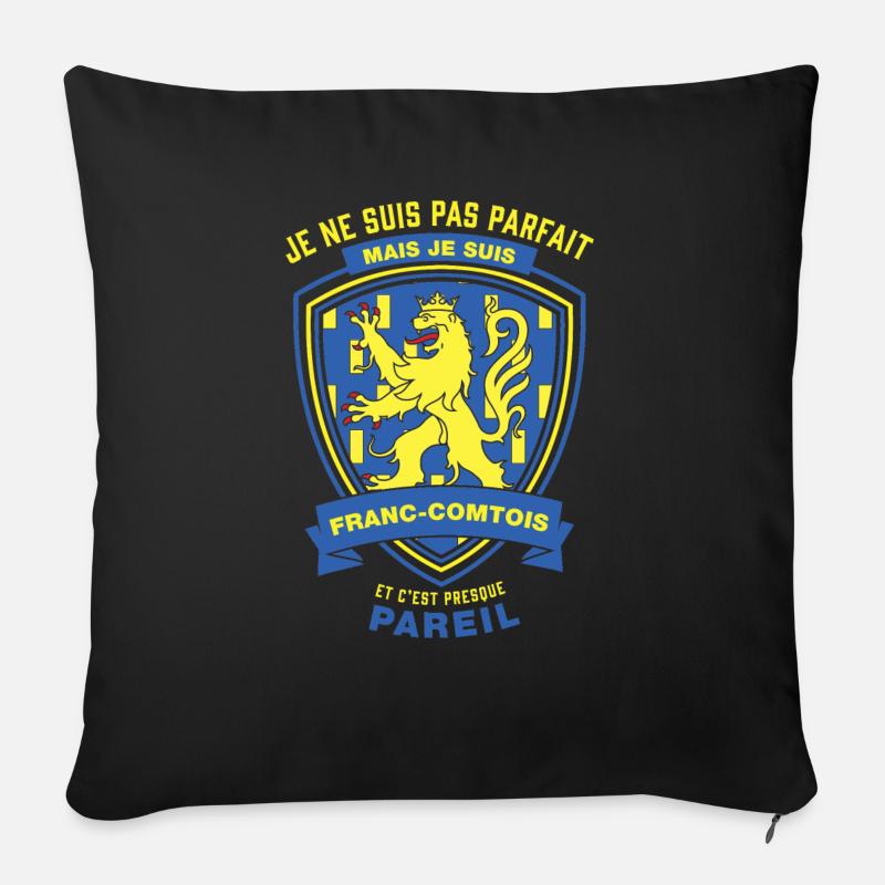 Franc-comtois Parfait - Housse de coussin décorative 45 x 45 cm - noir