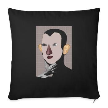 Fld.) Denke Thinkah - Sofakissenbezug 45 x 45 cm - Schwarz - Vorne