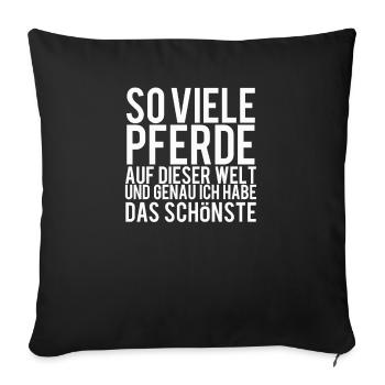 Pferdesprüche Geschenk - Sofakissenbezug 45 x 45 cm - Schwarz - Vorne