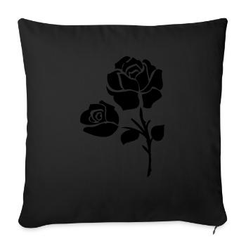 balck_roses_flower - Housse de coussin décorative 45 x 45 cm - noir - Devant