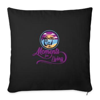 Sun and Palms beach summer sundown purple moment - Sofa pillowcase 17,3'' x 17,3'' (45 x 45 cm) - black - Front