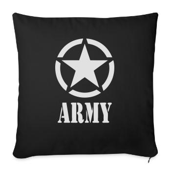 Army star 01 - Housse de coussin décorative 45 x 45 cm - noir - Devant