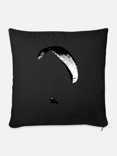 Parapente - Housse de coussin décorative 45 x 45 cm - noir