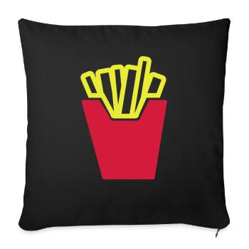 pommes - Sofakissenbezug 45 x 45 cm - Schwarz - Vorne