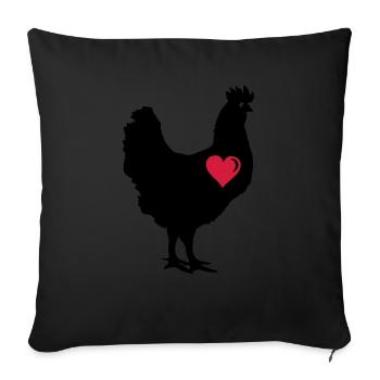chicken_love_2 - Housse de coussin décorative 45 x 45 cm - noir - Devant