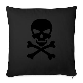 Todeskopf ikone os kreuzt - Sofakissenbezug 45 x 45 cm - Schwarz - Vorne