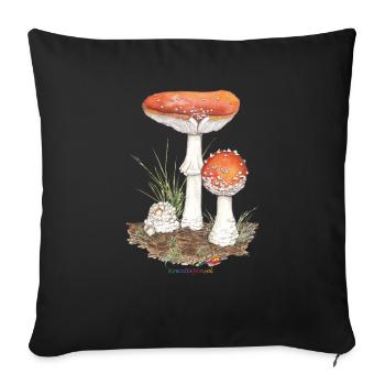 Champignon vénéneux - Housse de coussin décorative 45 x 45 cm - noir - Devant