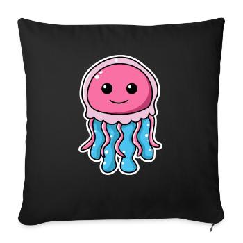jellyfish - Sofa pillowcase 17,3'' x 17,3'' (45 x 45 cm) - black - Front