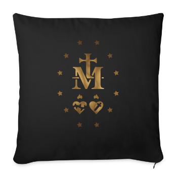 Miraculous Medal (Medal of the Immaculate Conception) - Sofa pillowcase 17,3'' x 17,3'' (45 x 45 cm) - black - Front
