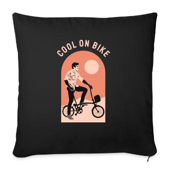 Cool commuter folding bicycle, Brompton London UK - Sofa pillowcase 17,3'' x 17,3'' (45 x 45 cm) - black - Front