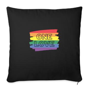 One LOVE Pride LGBT - Housse de coussin décorative 45 x 45 cm - noir - Devant