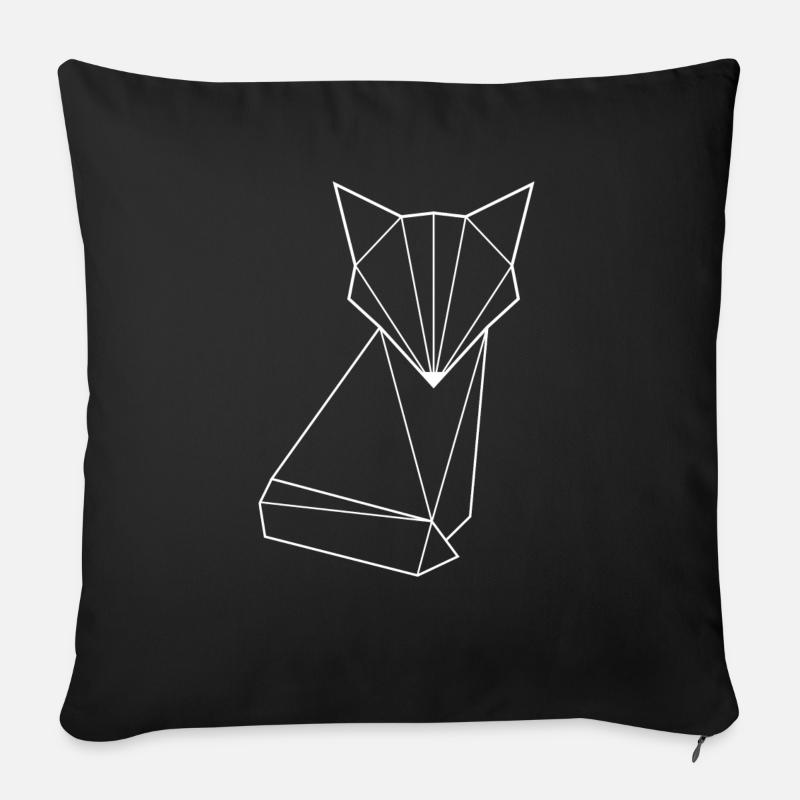 Origami Fuchs - Sofakissenbezug 45 x 45 cm - Schwarz