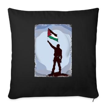 Palästina-Flagge Lebt Materie P10 - Sofakissenbezug 45 x 45 cm - Schwarz - Vorne