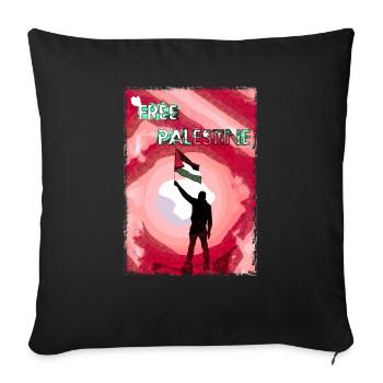 Kostenlose Palästina-Flagge P5 - Sofakissenbezug 45 x 45 cm - Schwarz - Vorne