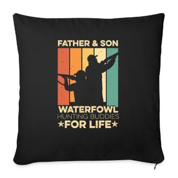 Rengaine de chasse pour votre chasseur d’oiseaux aquatiques - Housse de coussin décorative 45 x 45 cm - noir - Devant